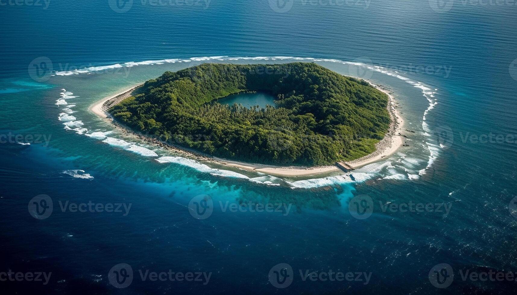 A tranquil scene in a tropical paradise generated by AI photo