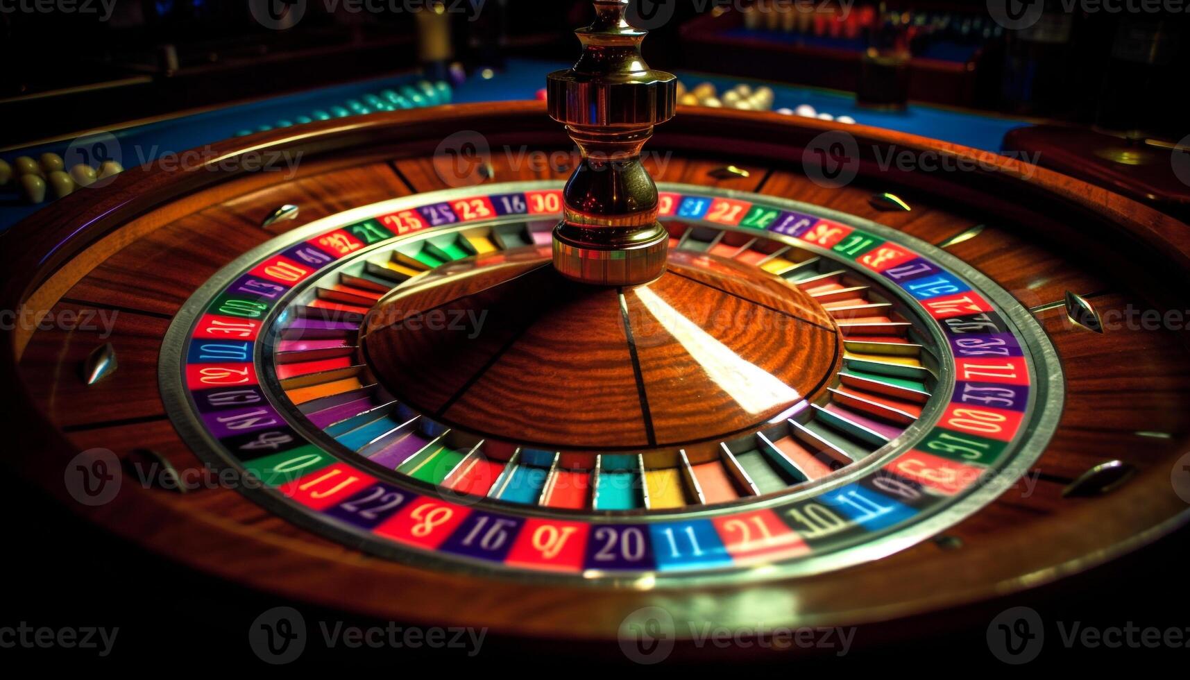 Spinning roulette wheel brings wealth, risk, and chance to casino generated by AI photo