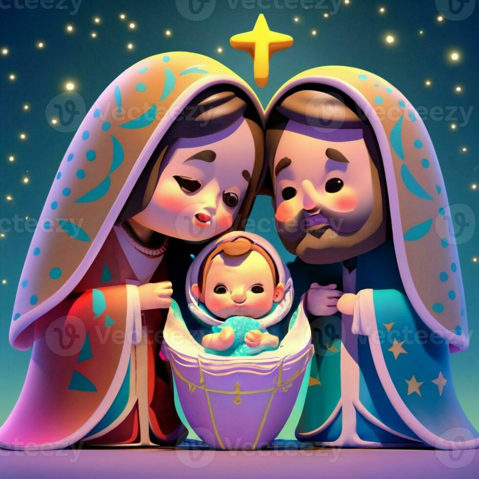 Christmas nativity scene, Mary Jesus and Saint Joseph photo