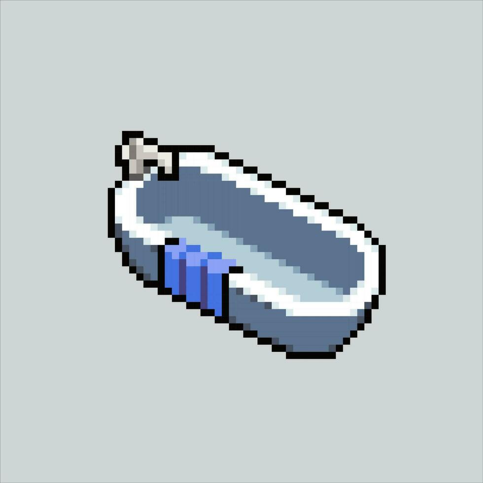 Pixel art illustration Bathtub. Pixelated bathtub. Bathtub pixelated for the pixel art game and icon for website and video game. old school retro. vector