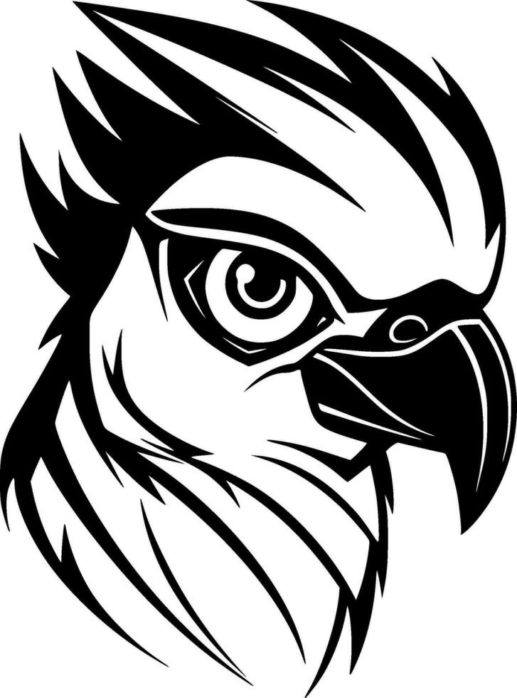 Parrot - Black and White Isolated Icon - Vector illustration