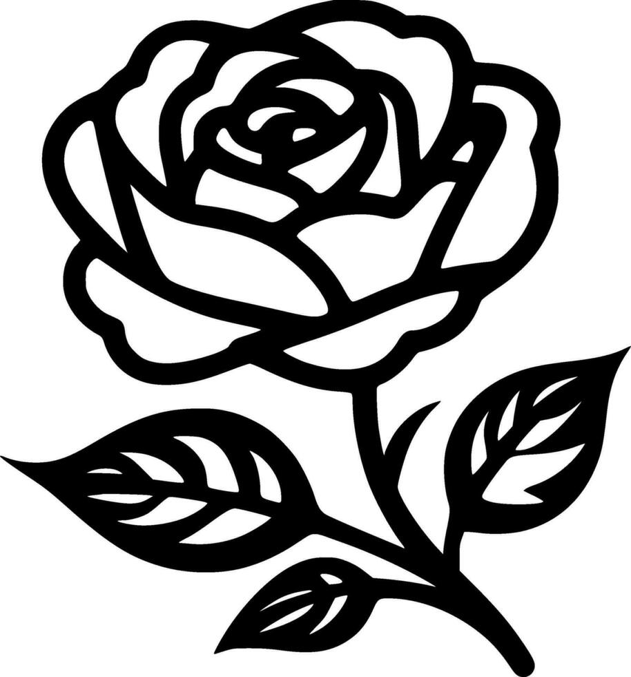 Rose - Minimalist and Flat Logo - Vector illustration