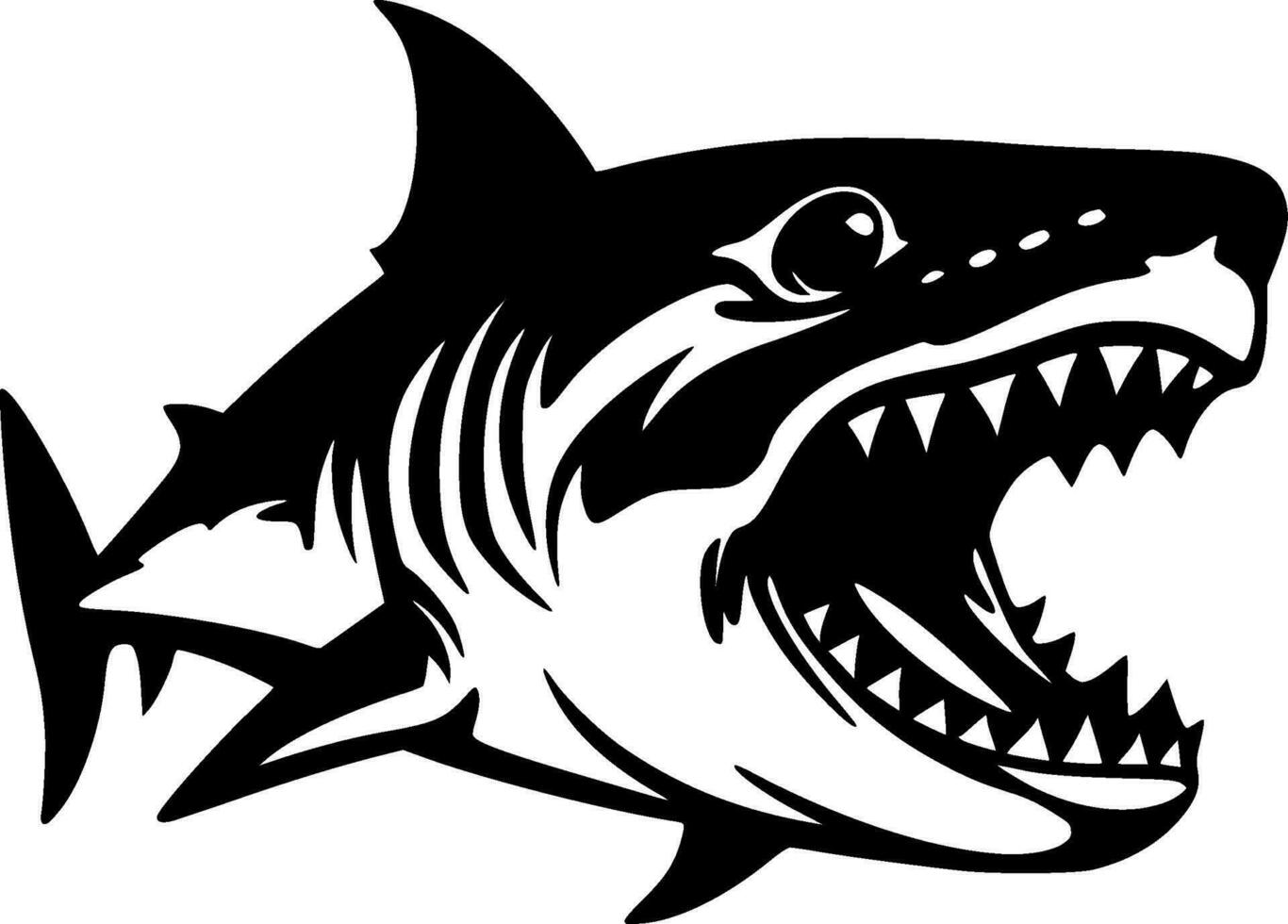 Shark, Minimalist and Simple Silhouette - Vector illustration