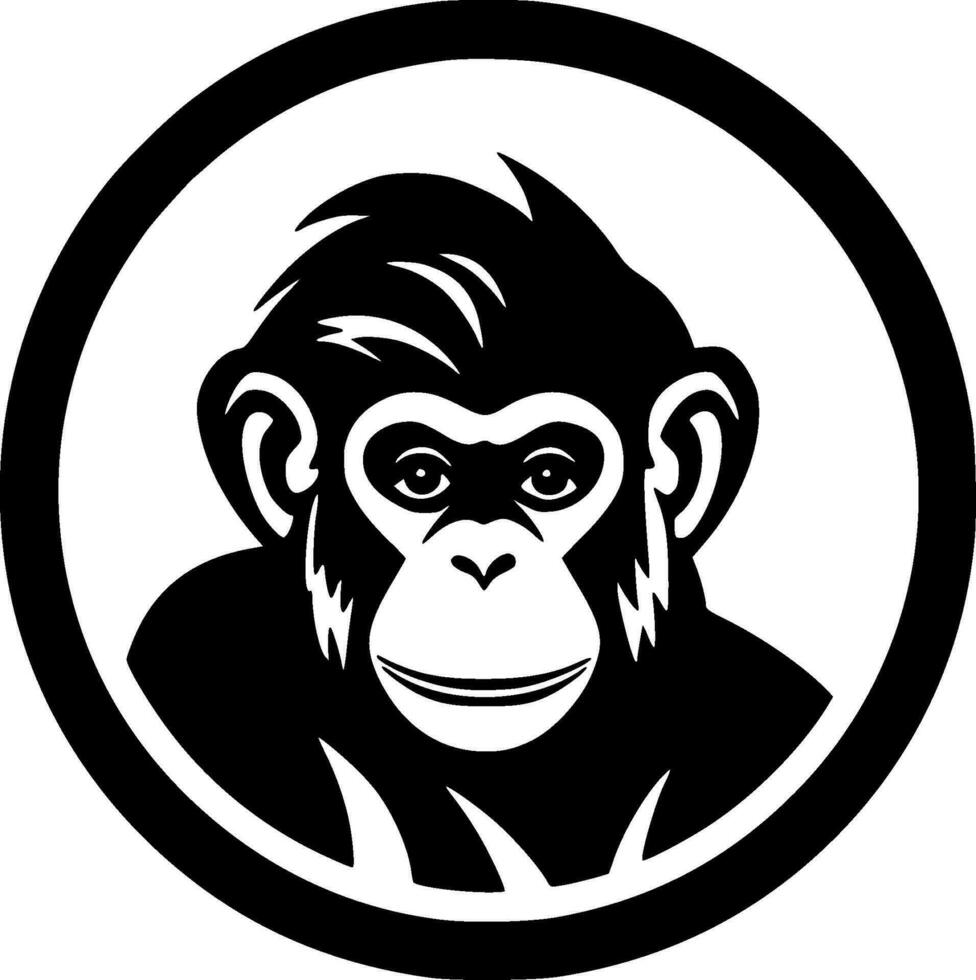 Monkey, Minimalist and Simple Silhouette - Vector illustration