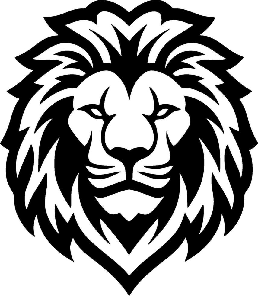 Lion - Black and White Isolated Icon - Vector illustration