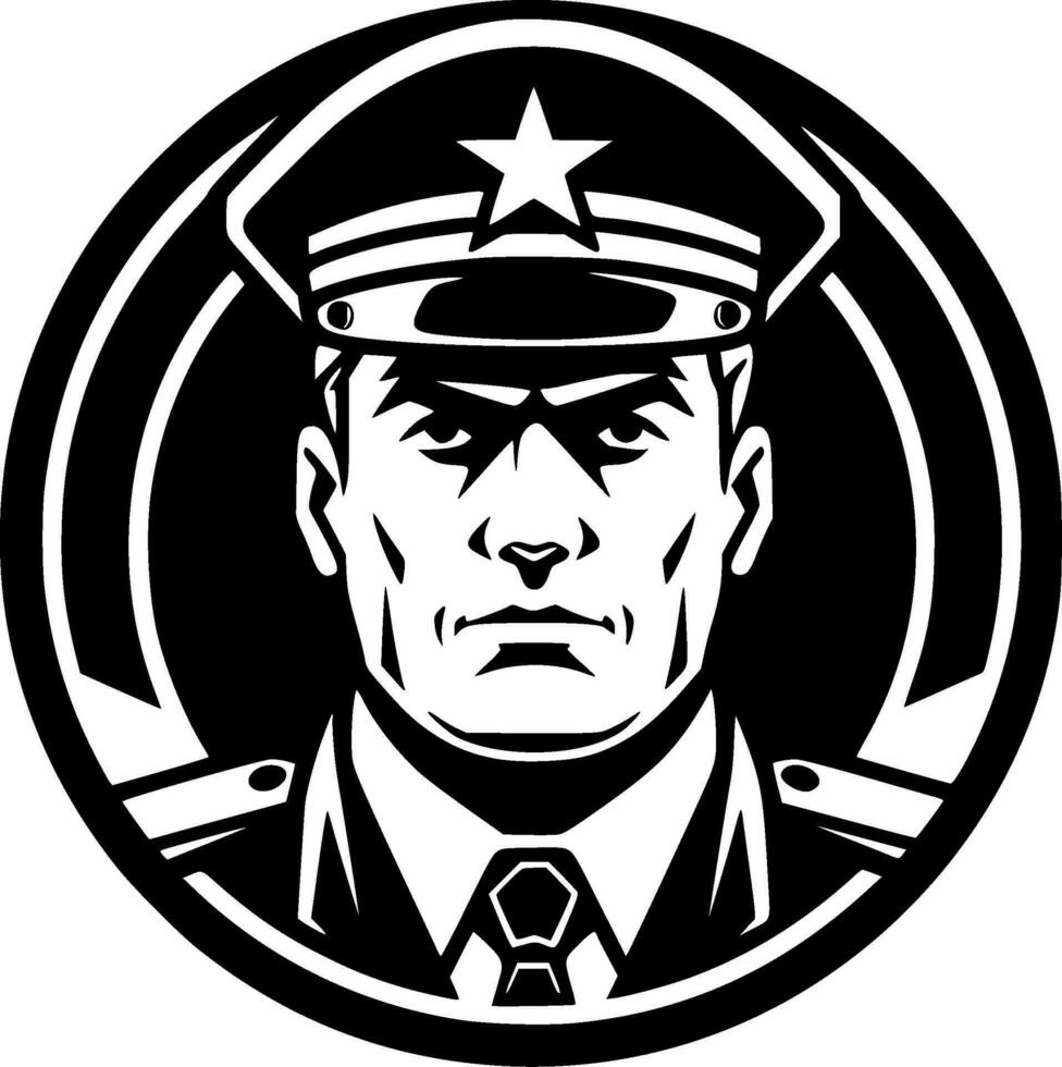 militar - negro y blanco aislado icono - vector ilustración