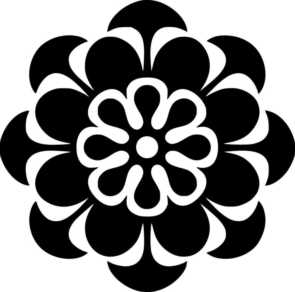 Mandala - Minimalist and Flat Logo - Vector illustration