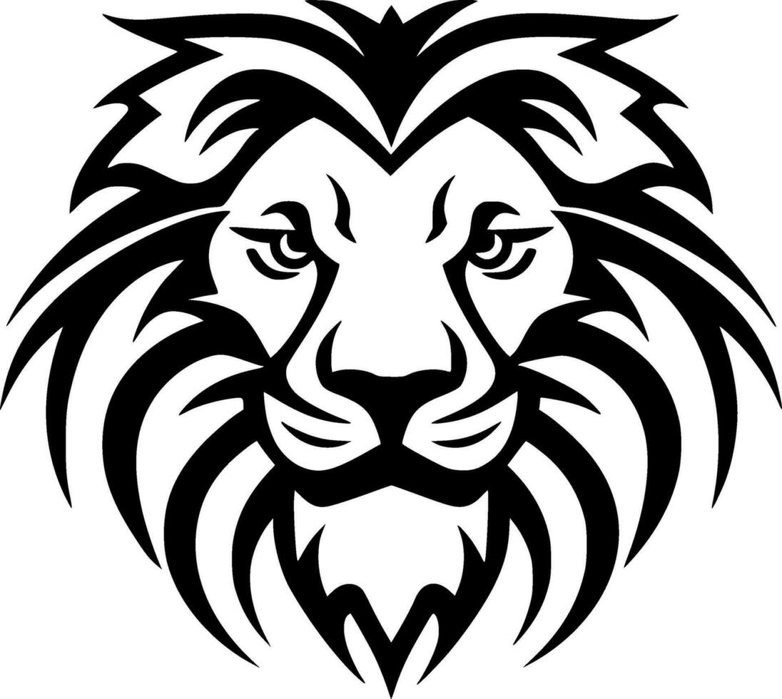 Lion - Black and White Isolated Icon - Vector illustration