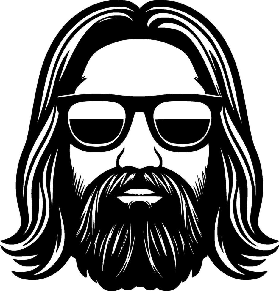 Hippy - Black and White Isolated Icon - Vector illustration