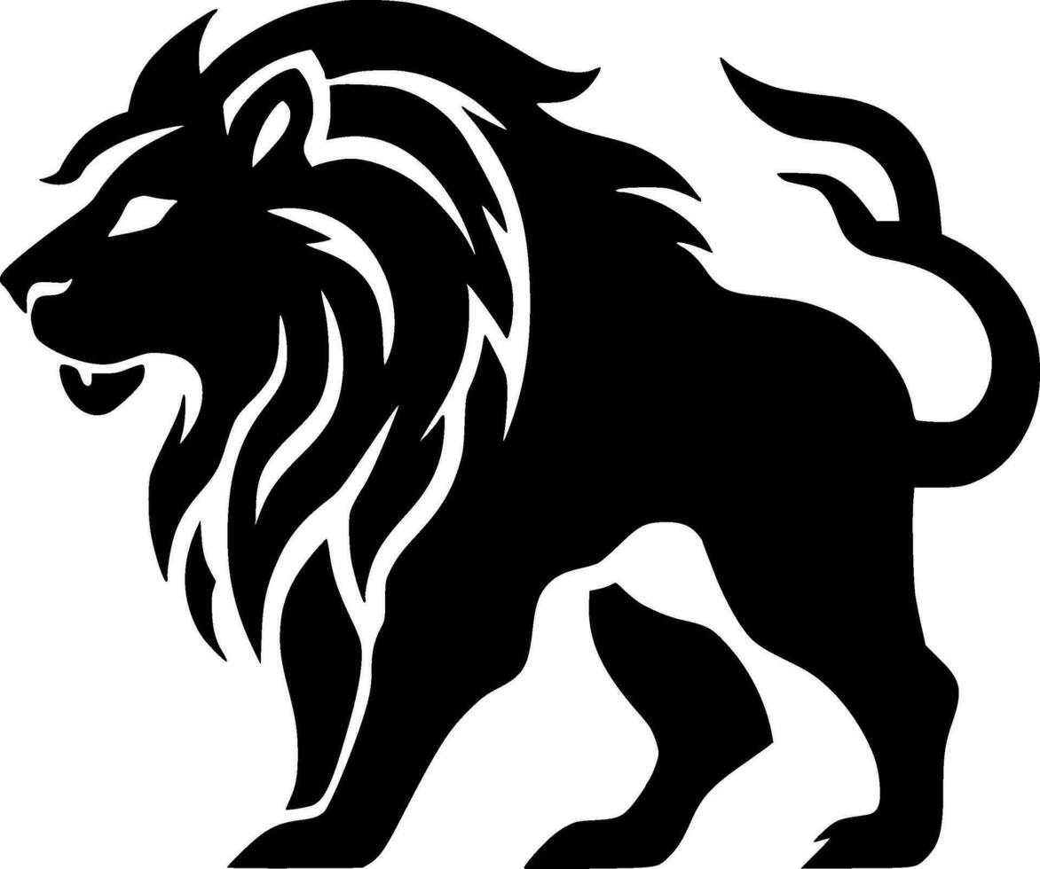 Lion, Minimalist and Simple Silhouette - Vector illustration