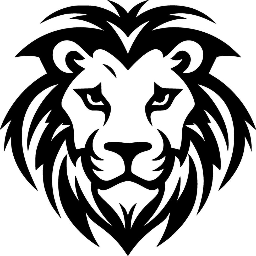 Lion, Black and White Vector illustration