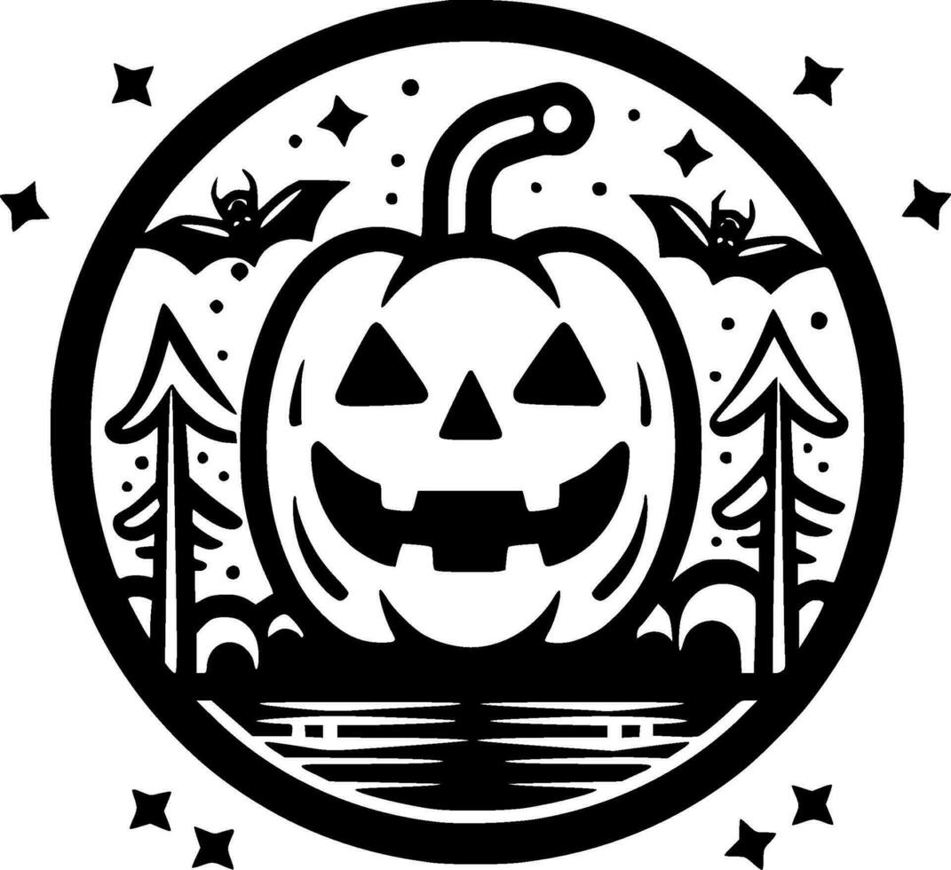 Halloween - Black and White Isolated Icon - Vector illustration