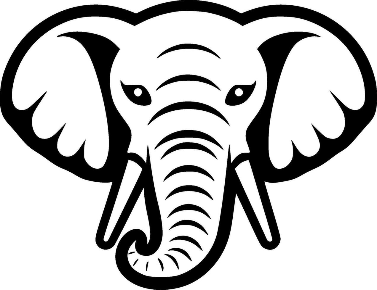 elefante - negro y blanco aislado icono - vector ilustración