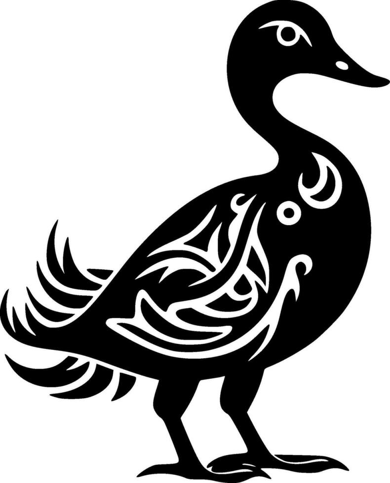 Duck, Minimalist and Simple Silhouette - Vector illustration