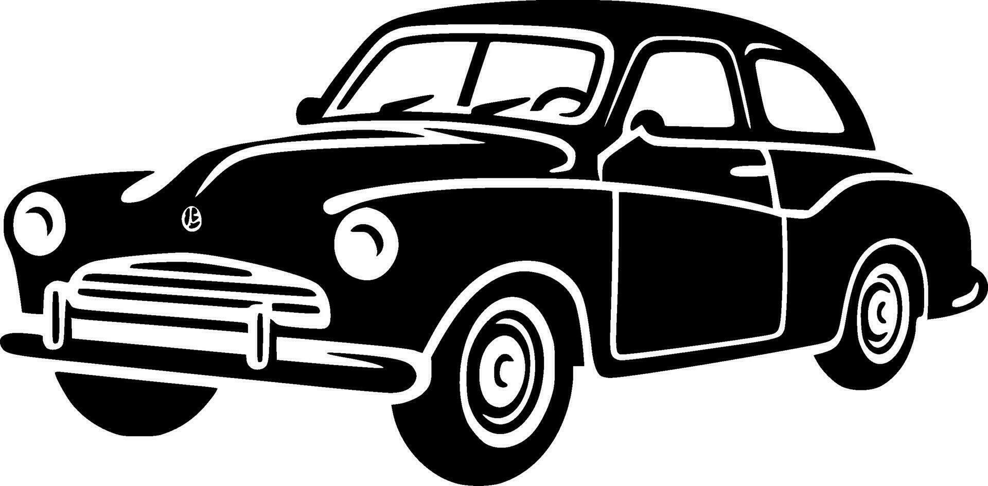 Car, Black and White Vector illustration