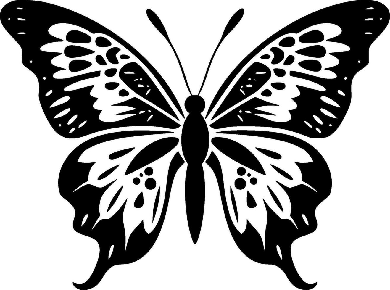 Butterfly - Black and White Isolated Icon - Vector illustration