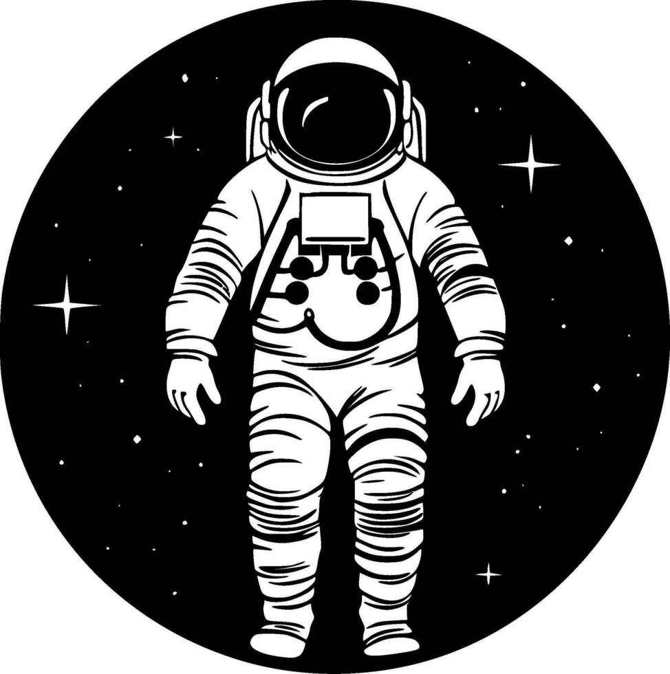 astronauta, minimalista y sencillo silueta - vector ilustración