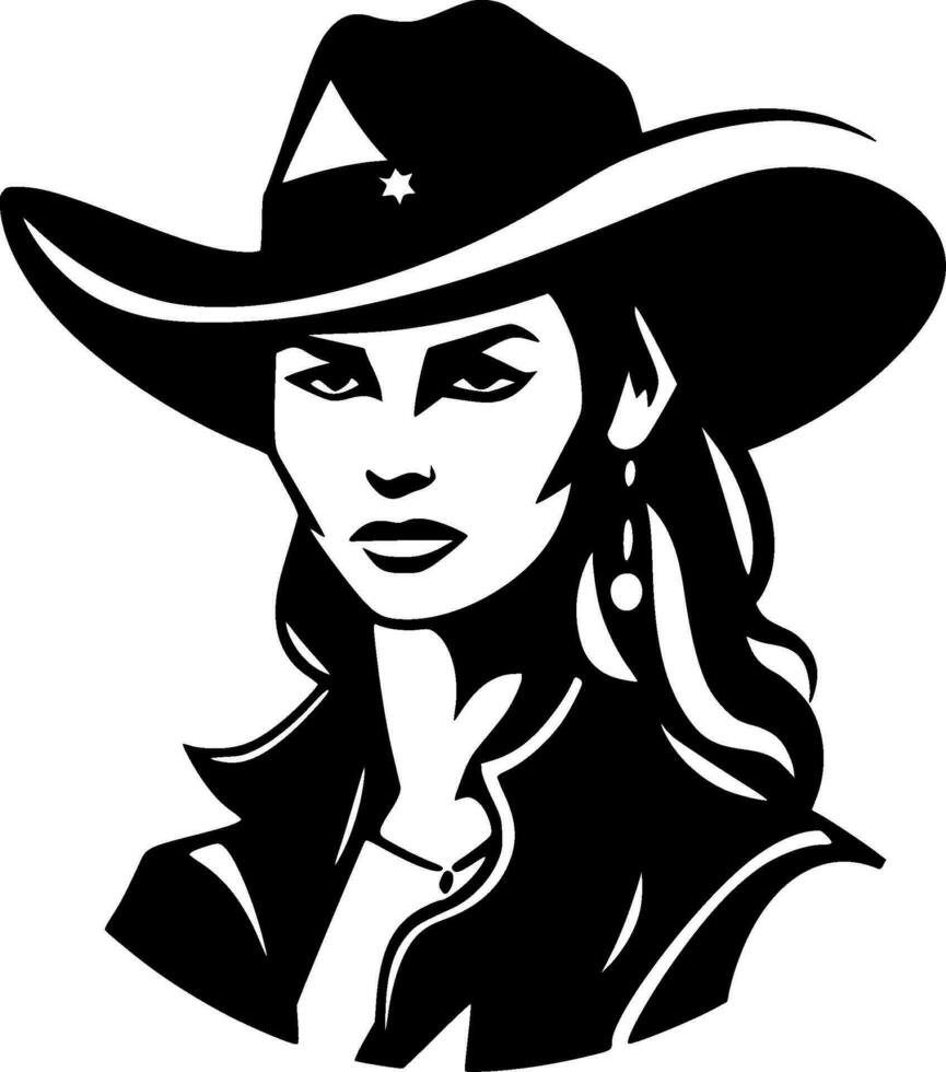 Cowgirl - High Quality Vector Logo - Vector illustration ideal for T-shirt graphic