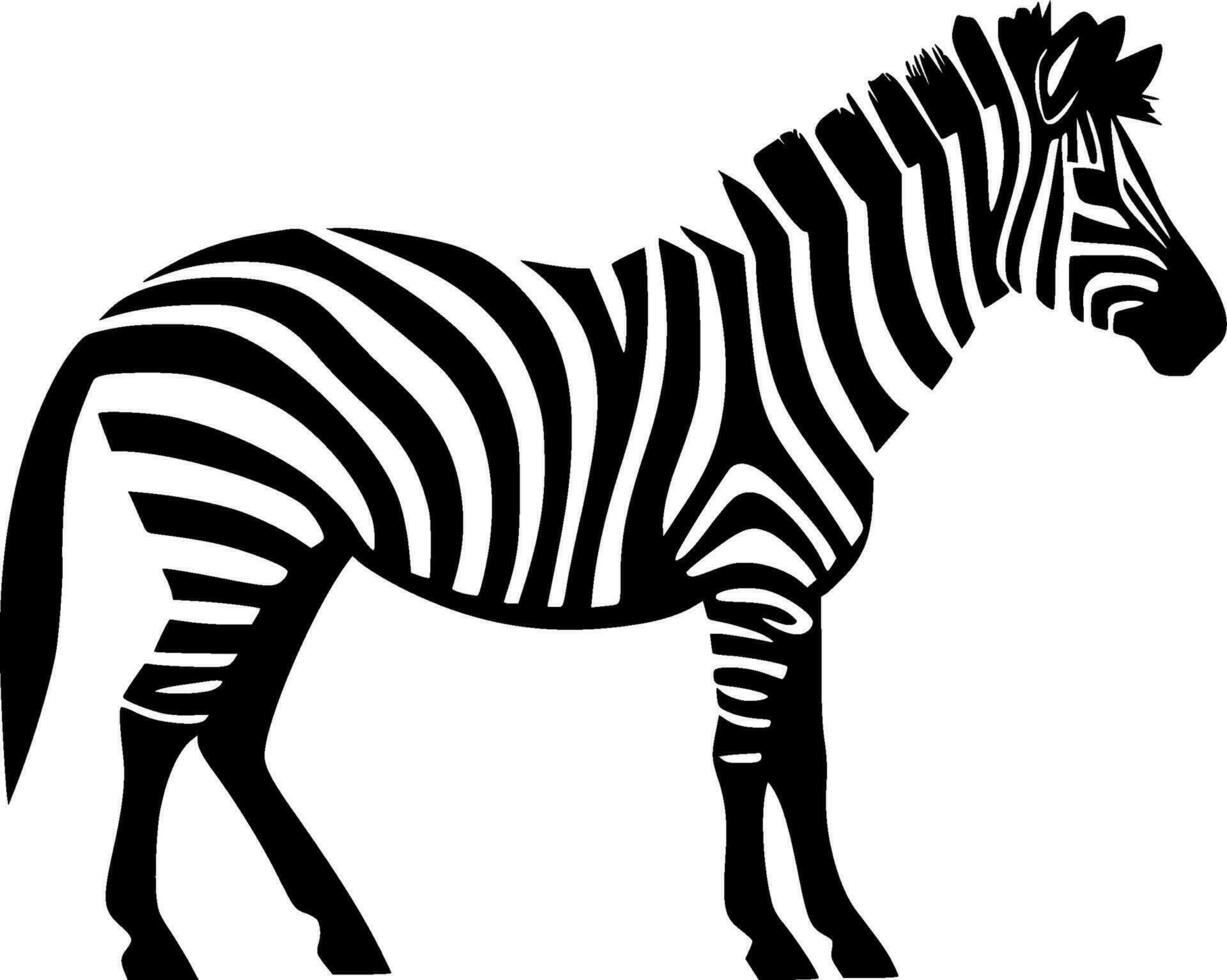 Zebra, Minimalist and Simple Silhouette - Vector illustration