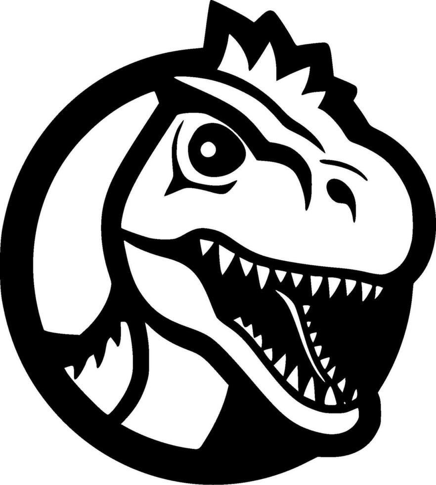 dinosaurio, negro y blanco vector ilustración