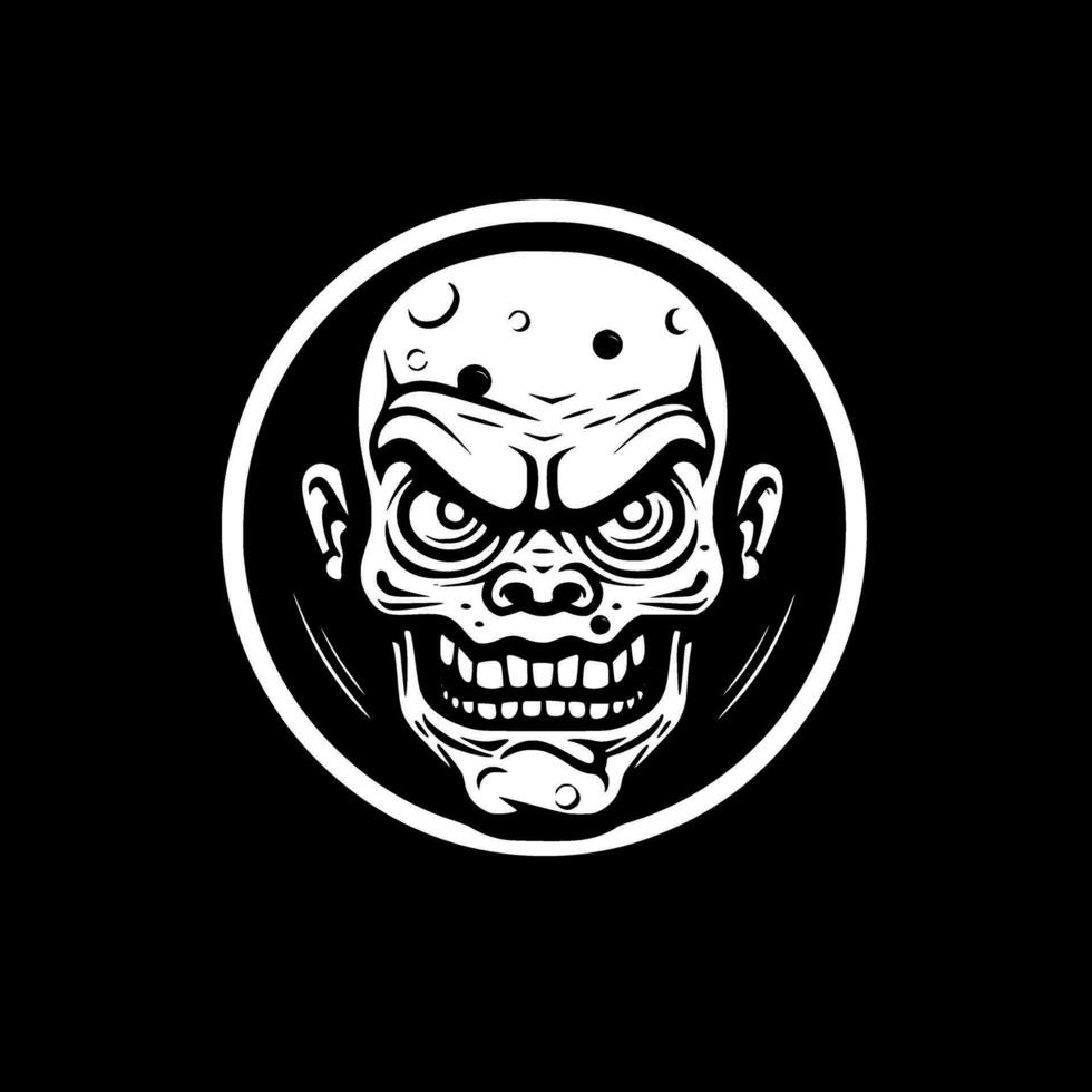 Zombie - Black and White Isolated Icon - Vector illustration