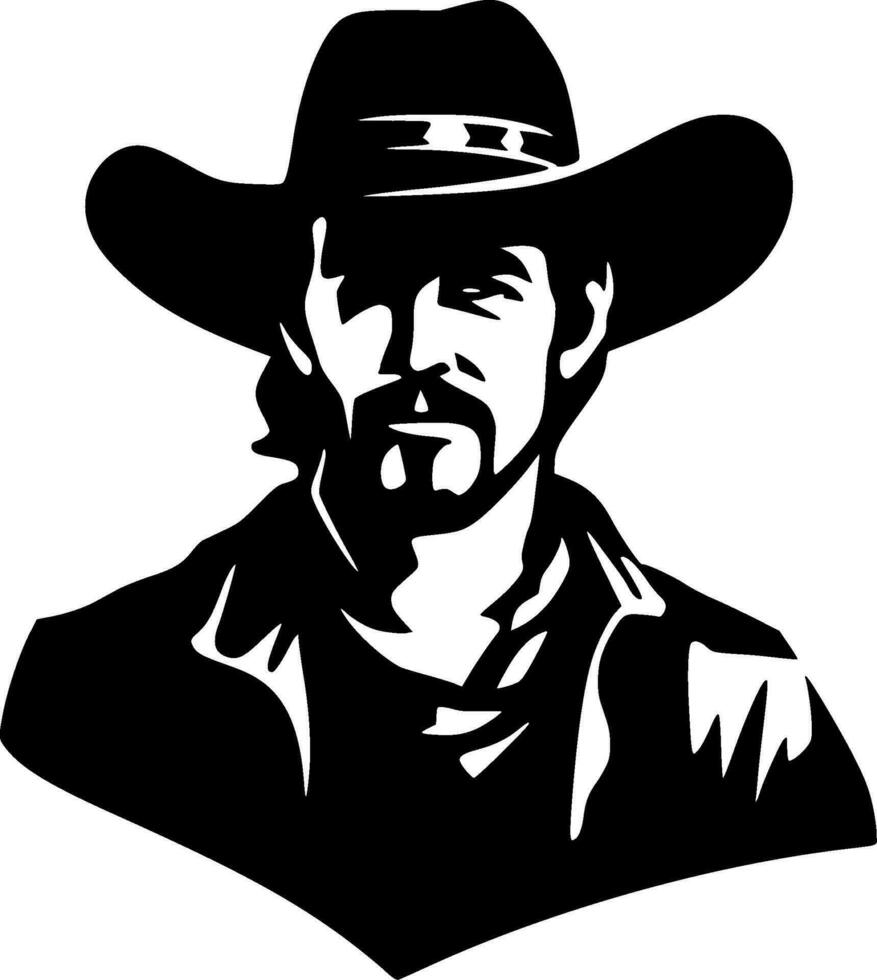 Western, Black and White Vector illustration