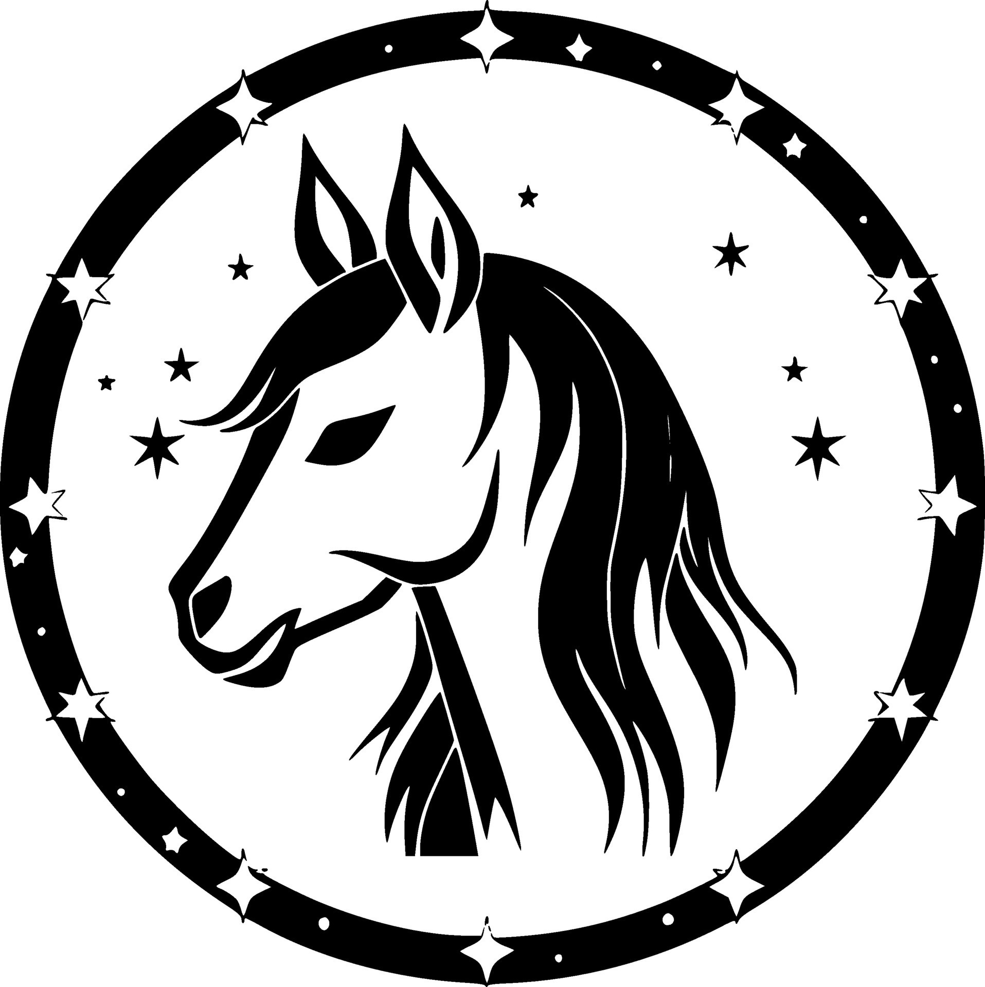 Unicorn - Black and White Isolated Icon - Vector illustration 33483795