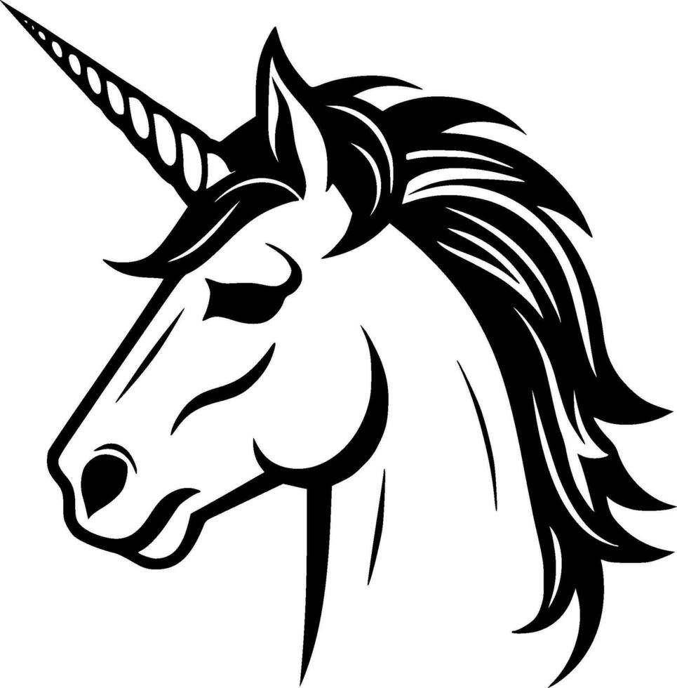 Unicorn - Black and White Isolated Icon - Vector illustration