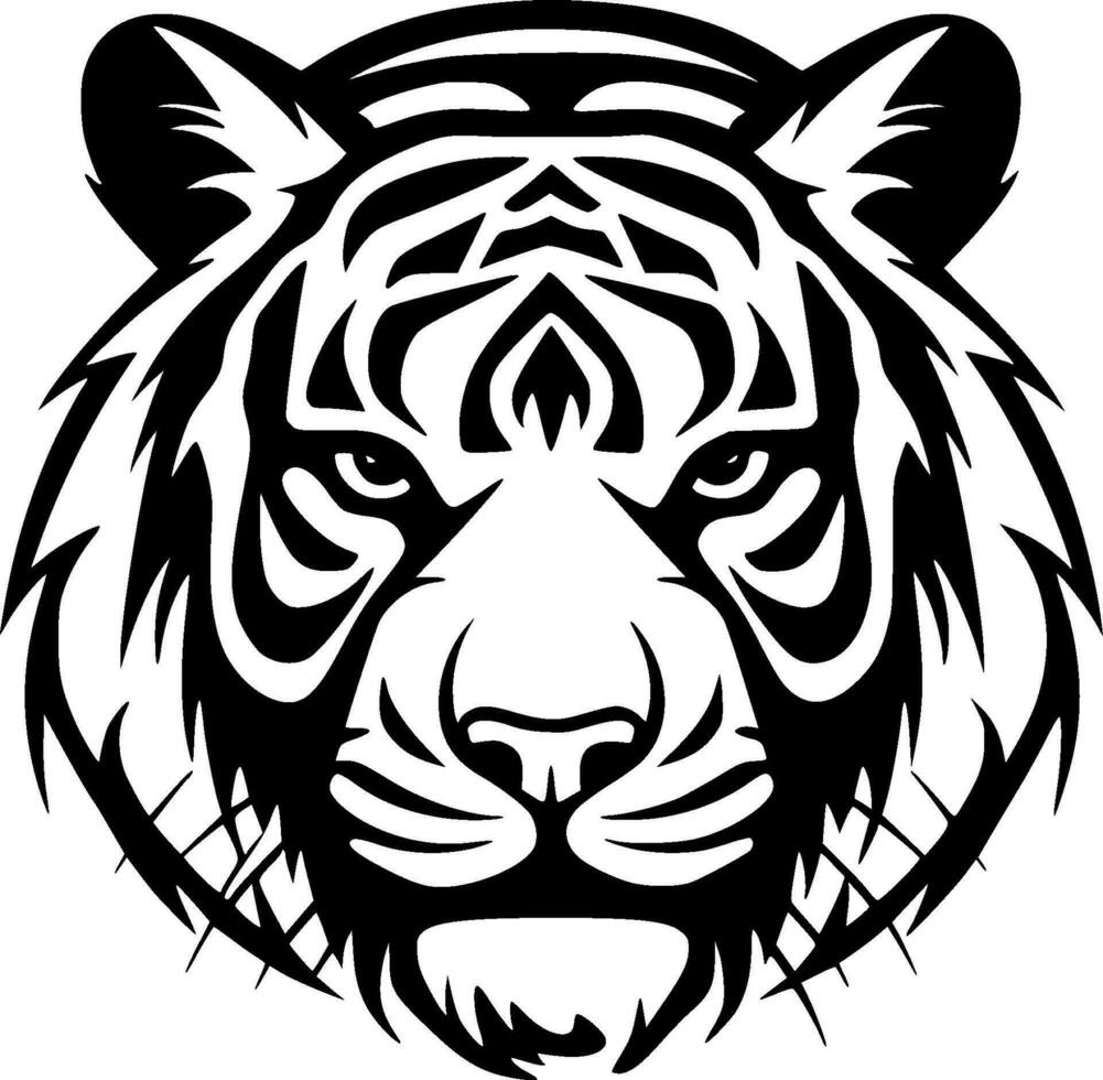 Tigre - minimalista y plano logo - vector ilustración