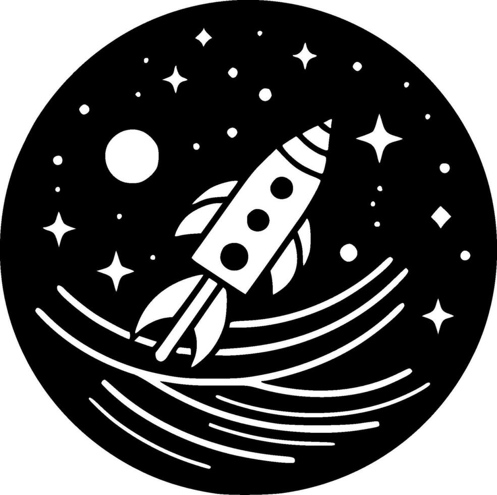 Space, Black and White Vector illustration
