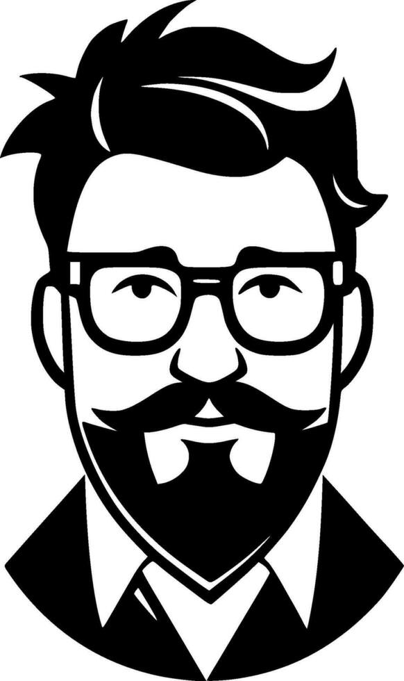 Teacher, Black and White Vector illustration