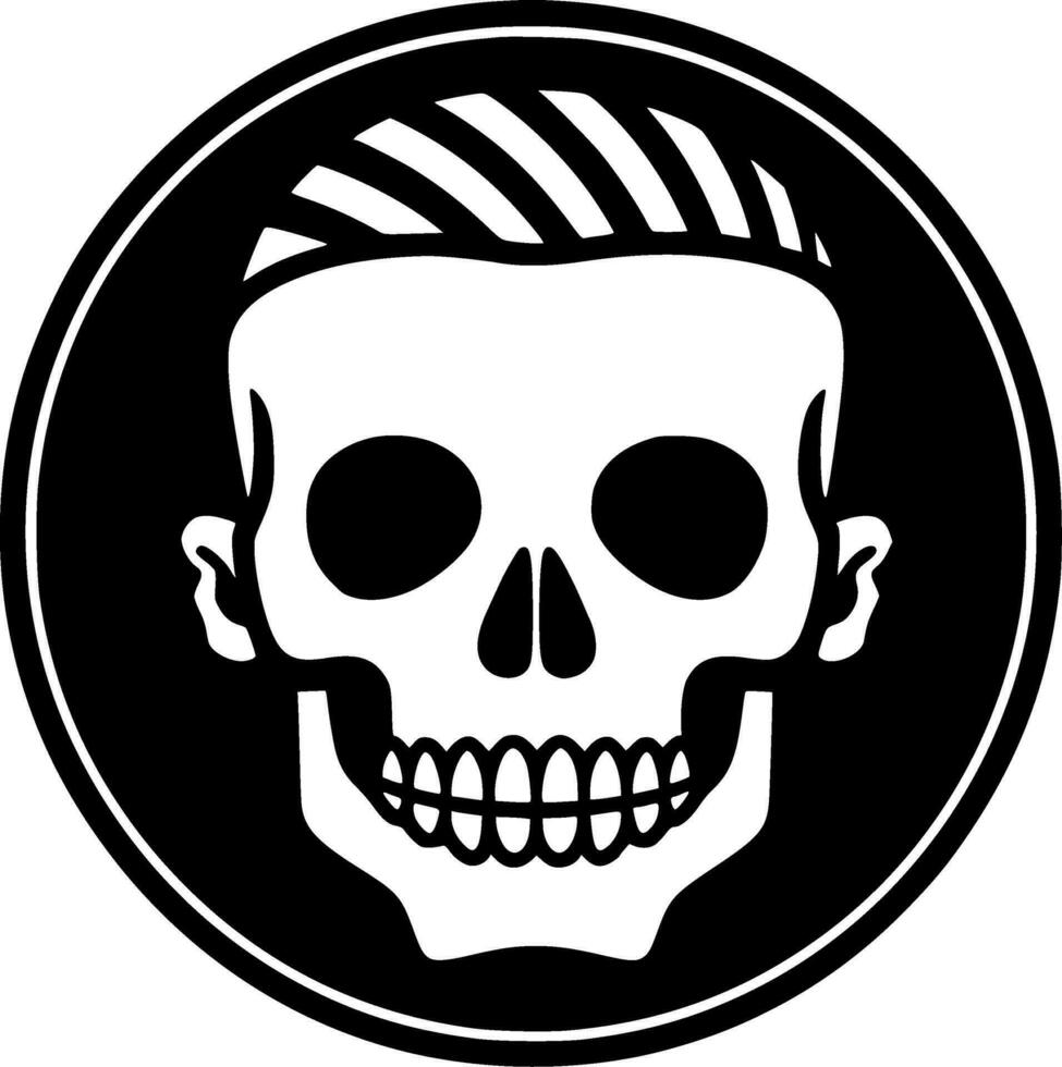 cráneo, negro y blanco vector ilustración