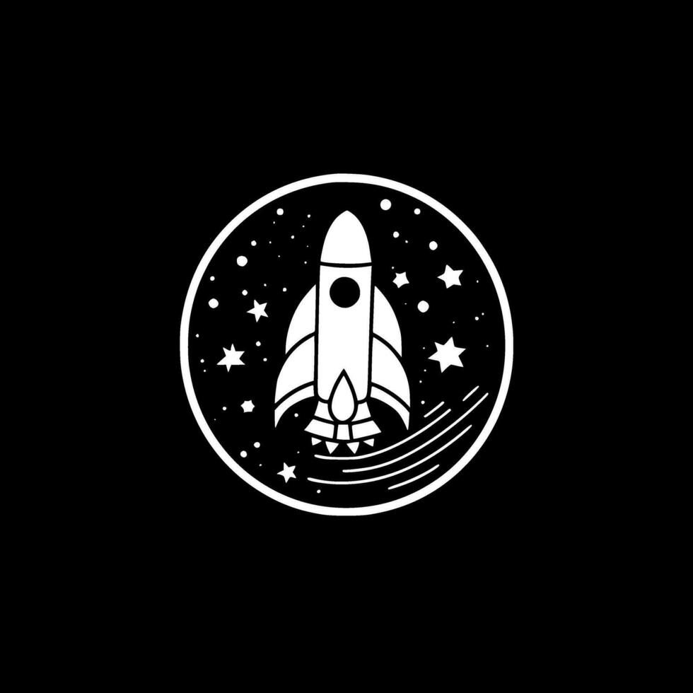 Space, Black and White Vector illustration