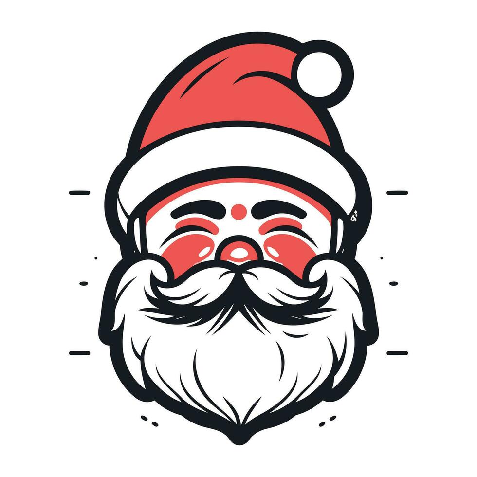 Papa Noel claus cara con barba y Bigote. vector ilustración aislado en blanco antecedentes.