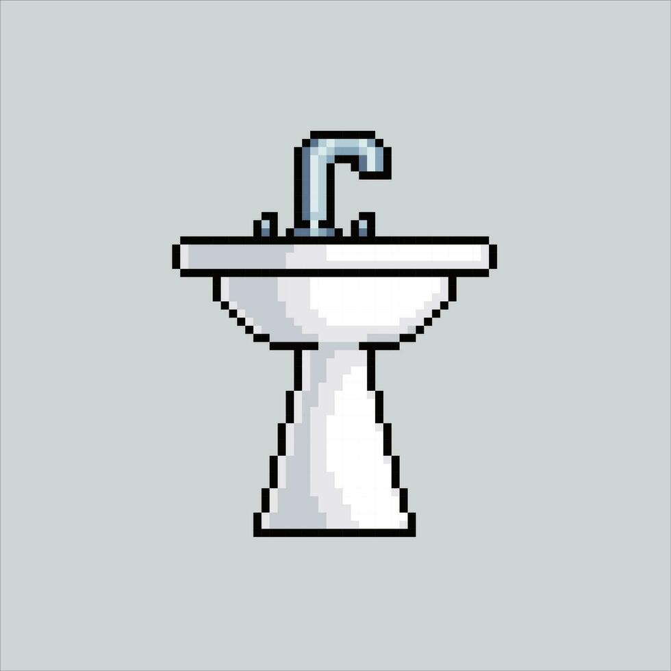 Pixel art illustration Sink. Pixelated Sink. Sink pixelated for the pixel art game and icon for website and video game. old school retro. vector