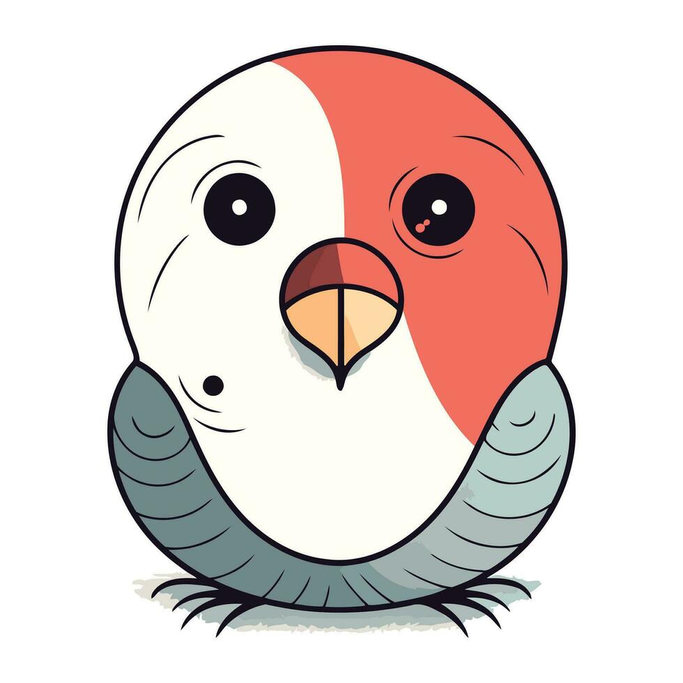 Cute cartoon parrot isolated on white background. Vector illustration.