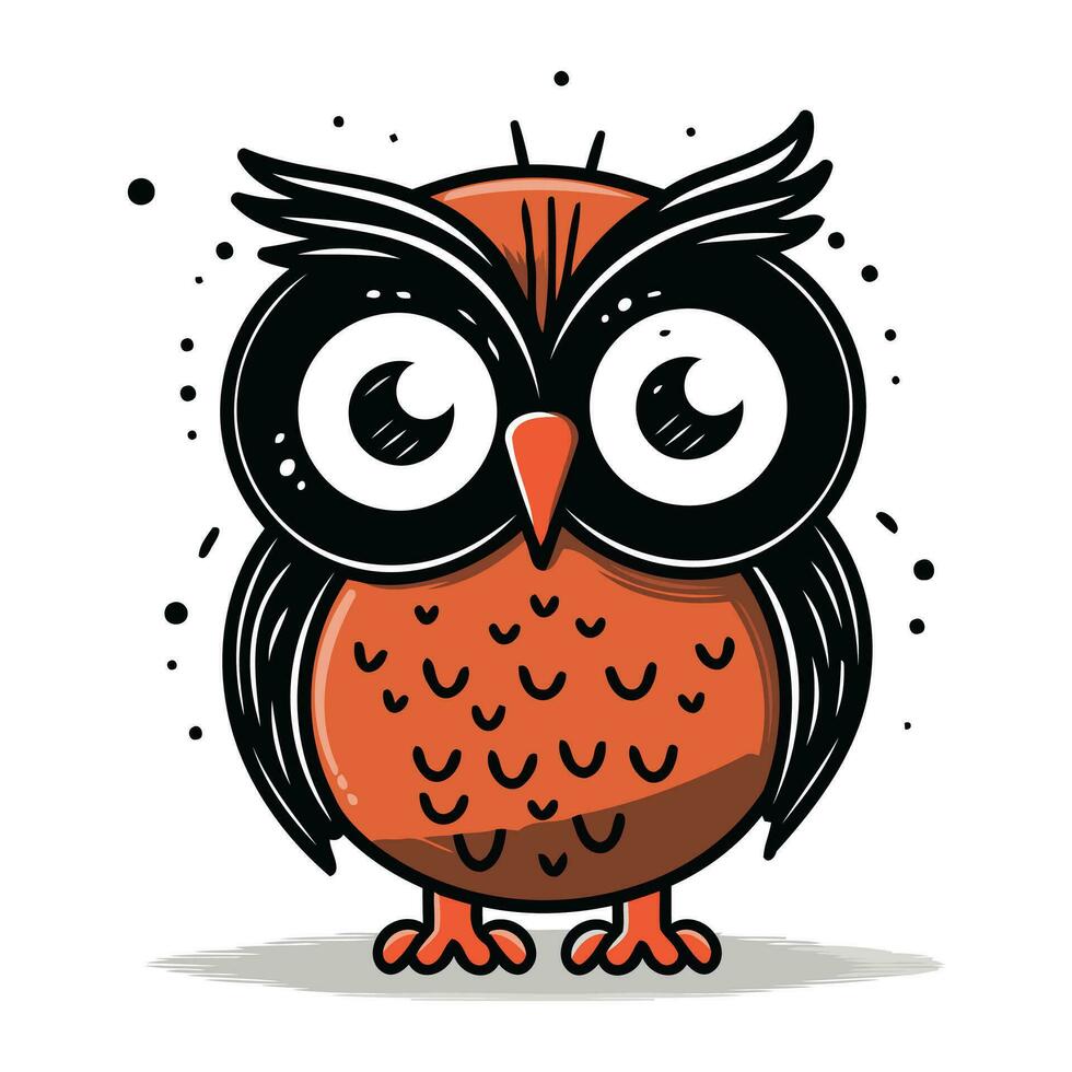 Cute owl. Vector illustration in cartoon style. Isolated on white background.