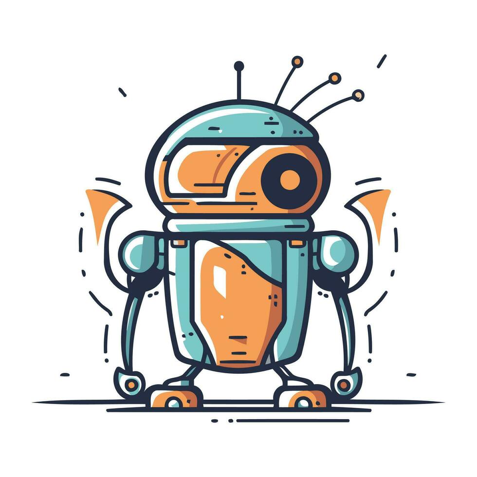 linda pequeño robot. vector ilustración. aislado en blanco antecedentes.