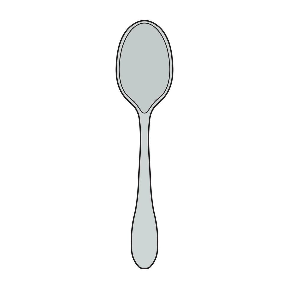 Hand drawn Kids drawing Cartoon Vector illustration table spoon Isolated in doodle style