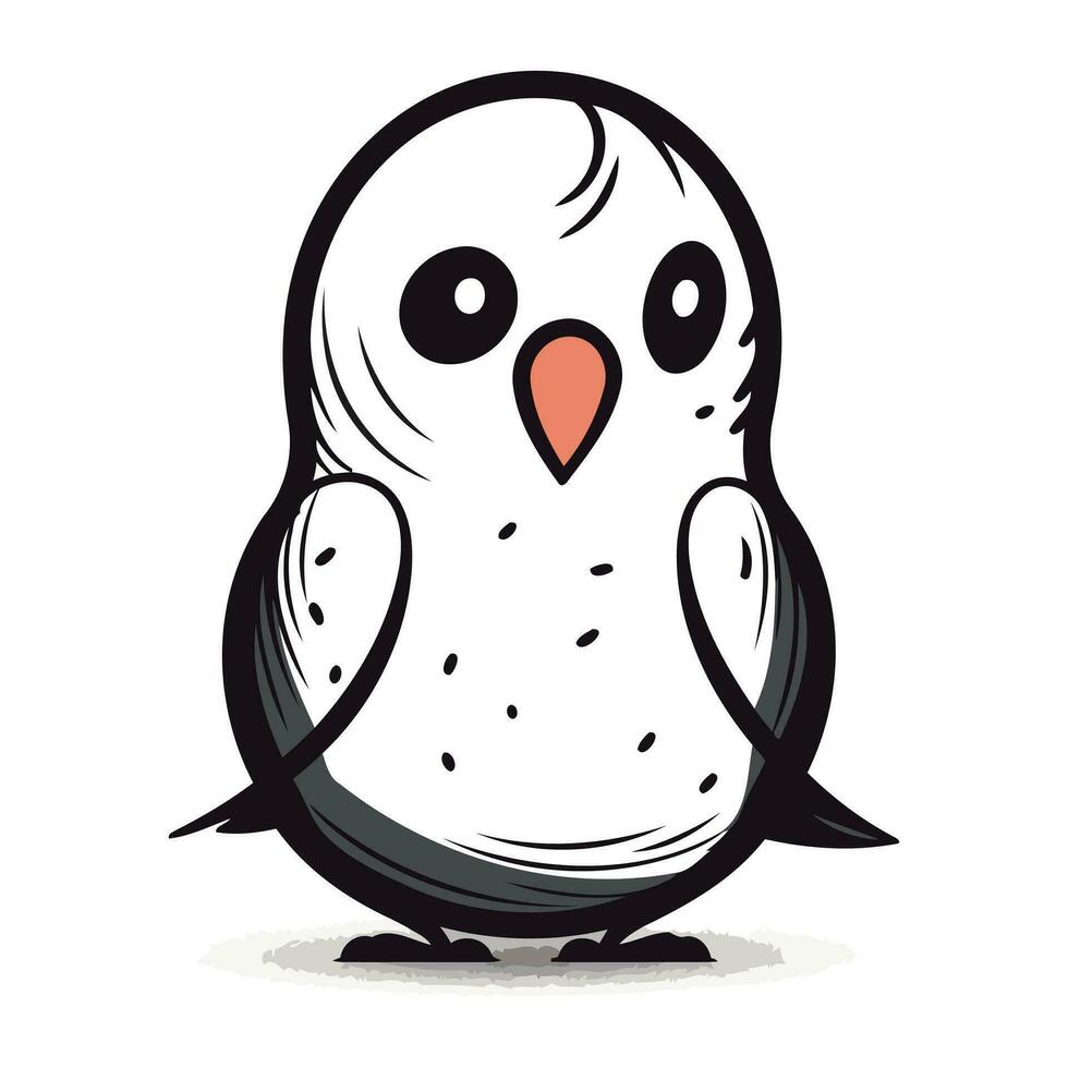 Penguin cartoon isolated on a white background. Vector illustration.