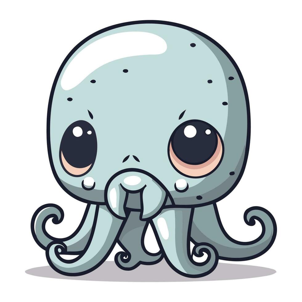 pulpo personaje dibujos animados estilo vector ilustración. linda pulpo mascota.