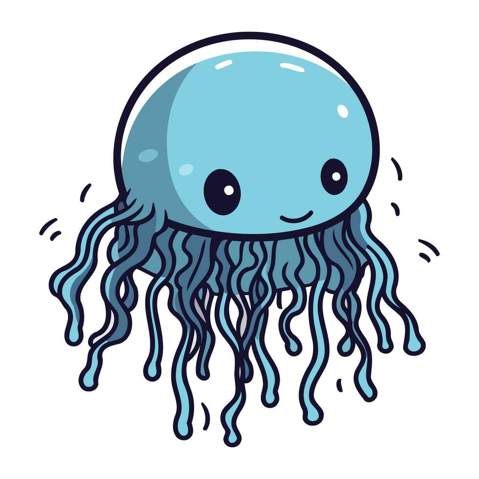 cute jellyfish character vector illustration designicon vector illustration graphic design