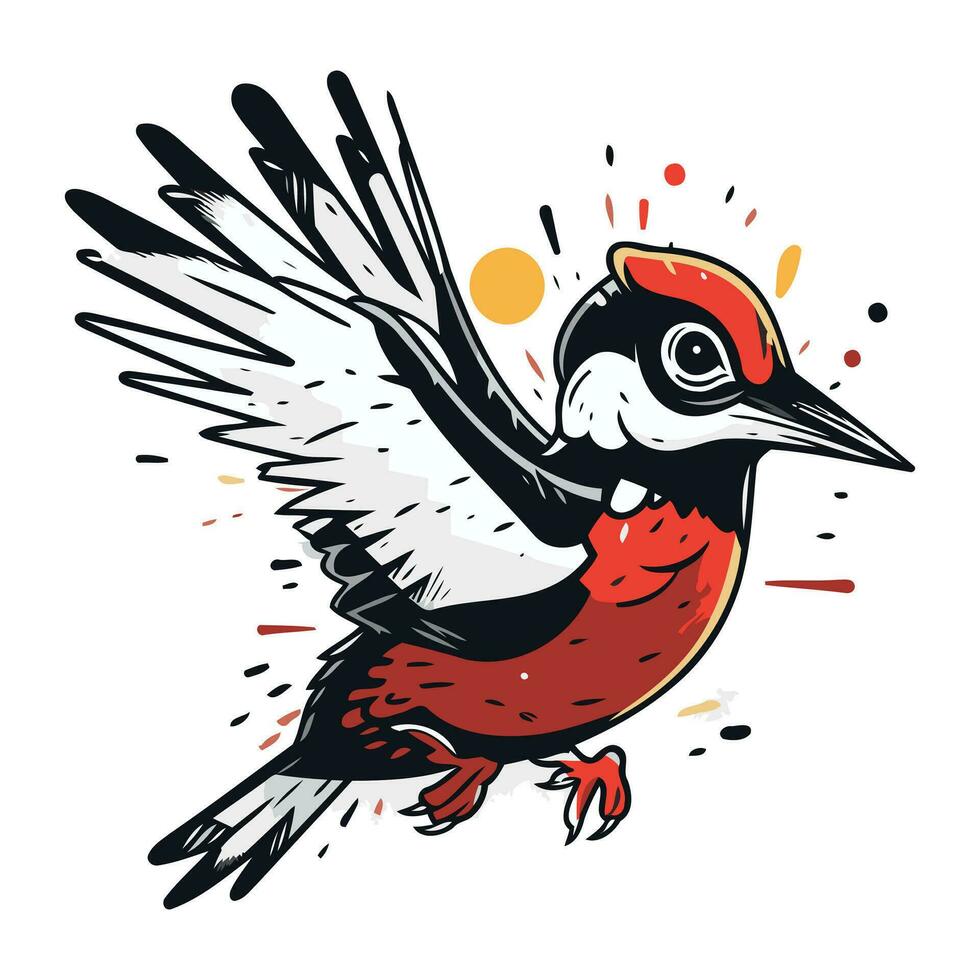 Woodpecker vector illustration. Hand drawn sketch for your design.