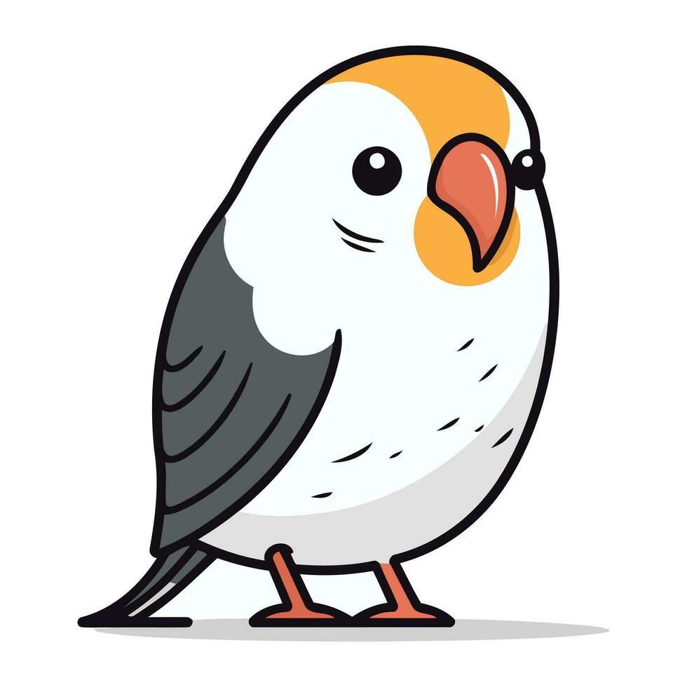 Cartoon parrot isolated on a white background. Vector illustration.