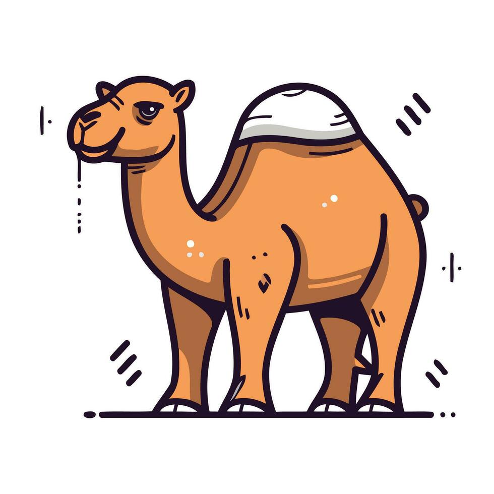 Camel vector illustration. Cute camel cartoon character in flat style.