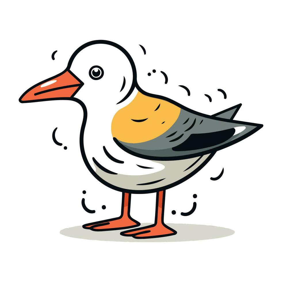 Seagull icon. Cartoon illustration of seagull vector icon for web design