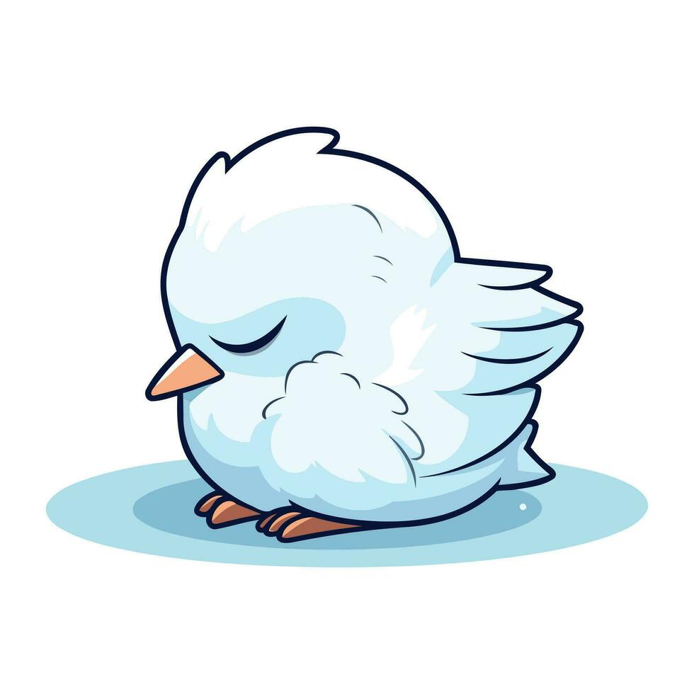 Cute cartoon bird isolated on white background. Vector illustration for your design