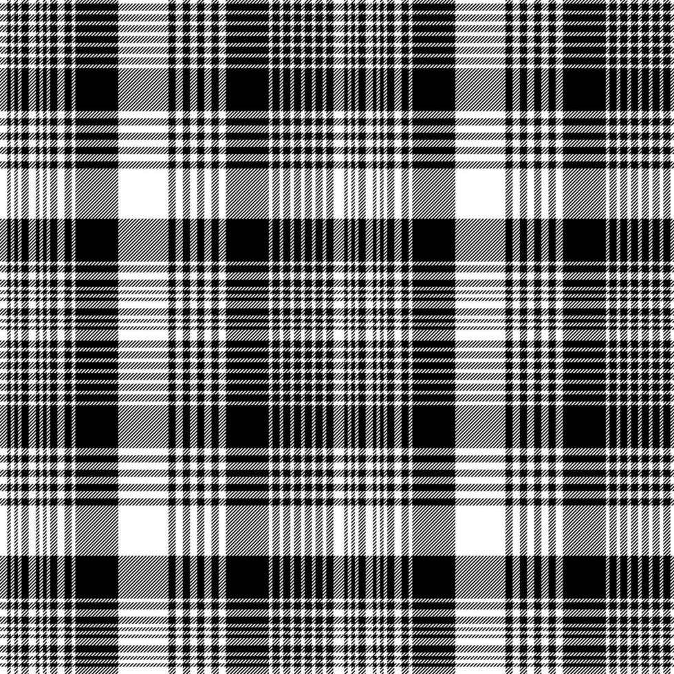 Black white plaid checked seamless pattern vector