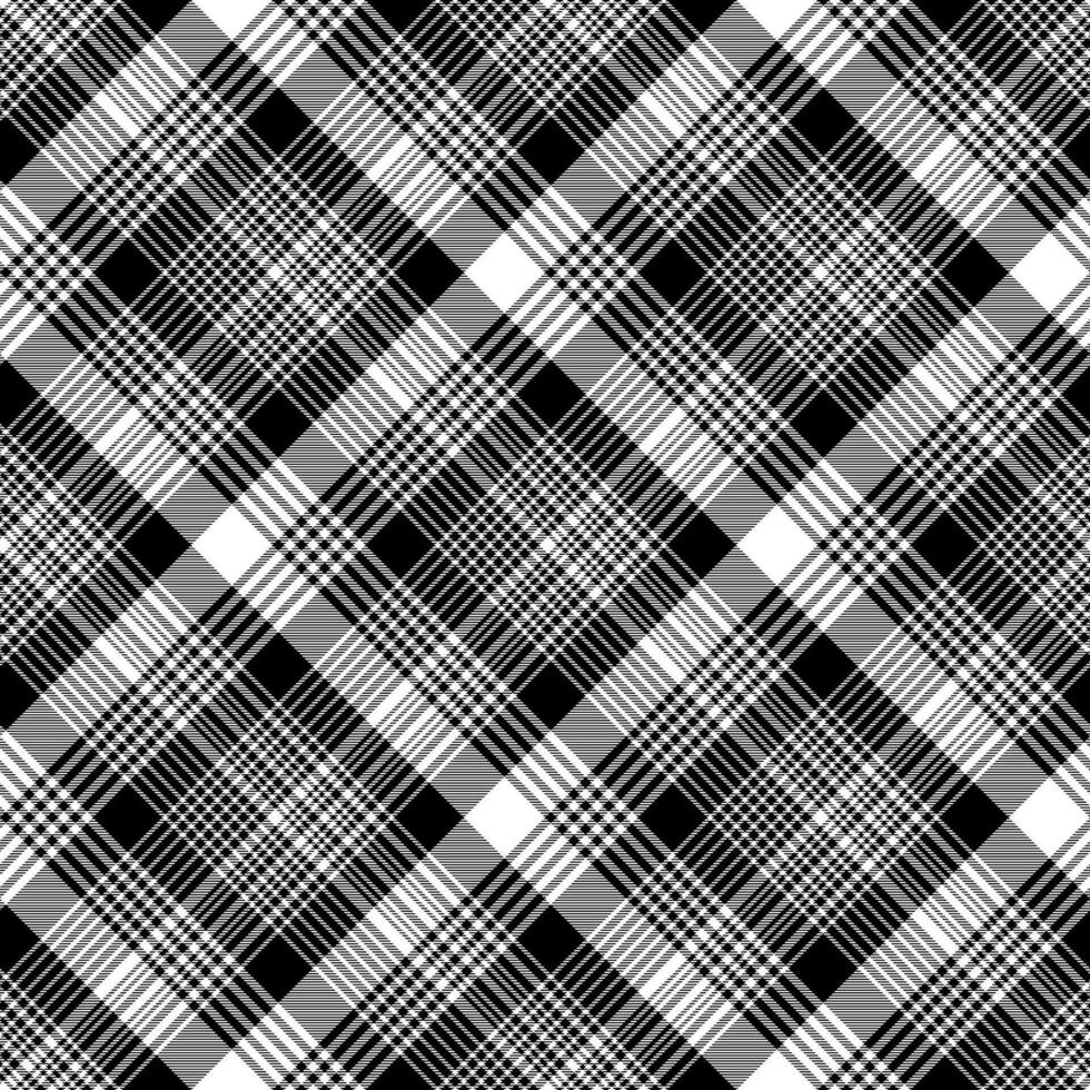 Black white plaid checked seamless pattern vector