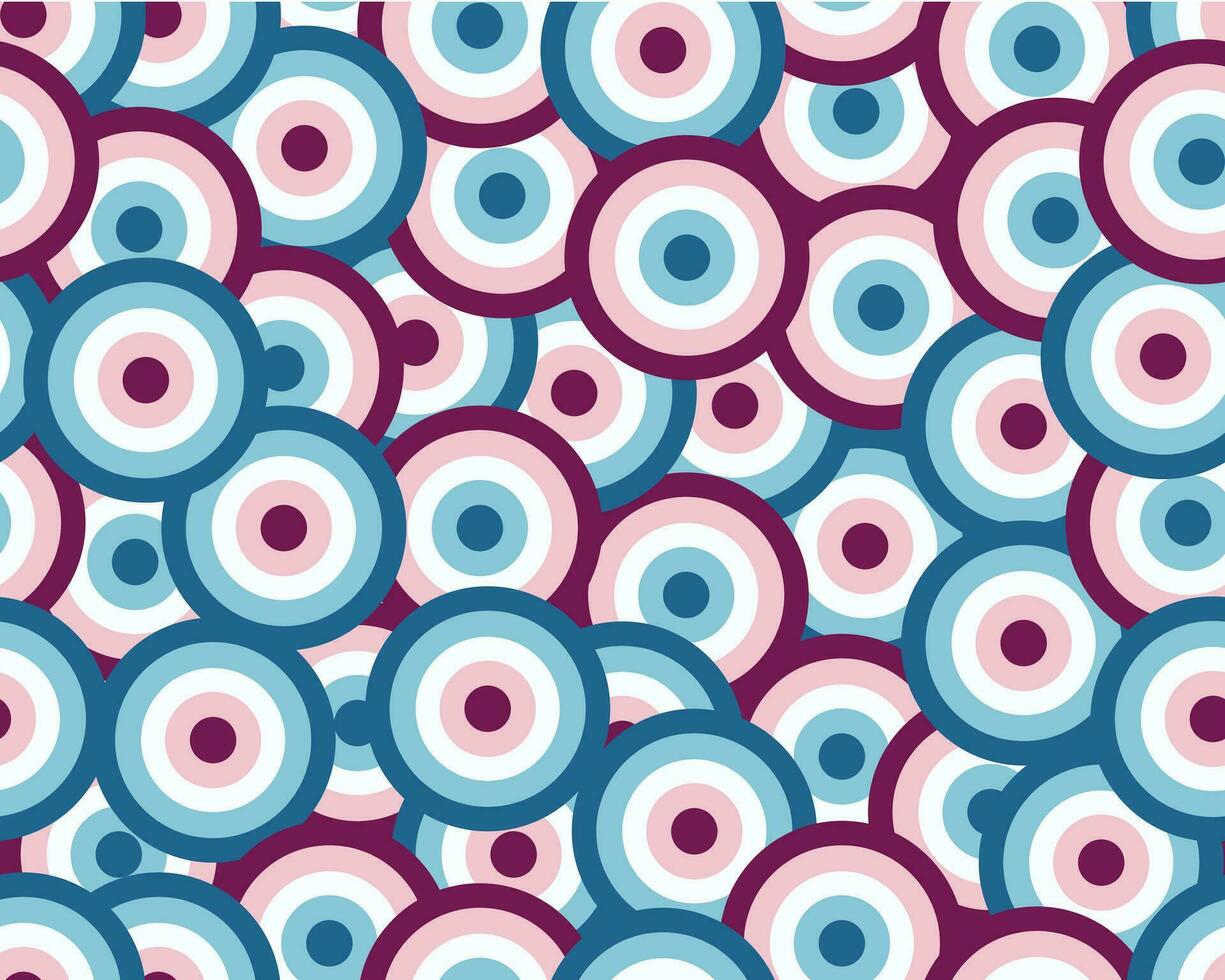rounds white blue red seamless pattern vector